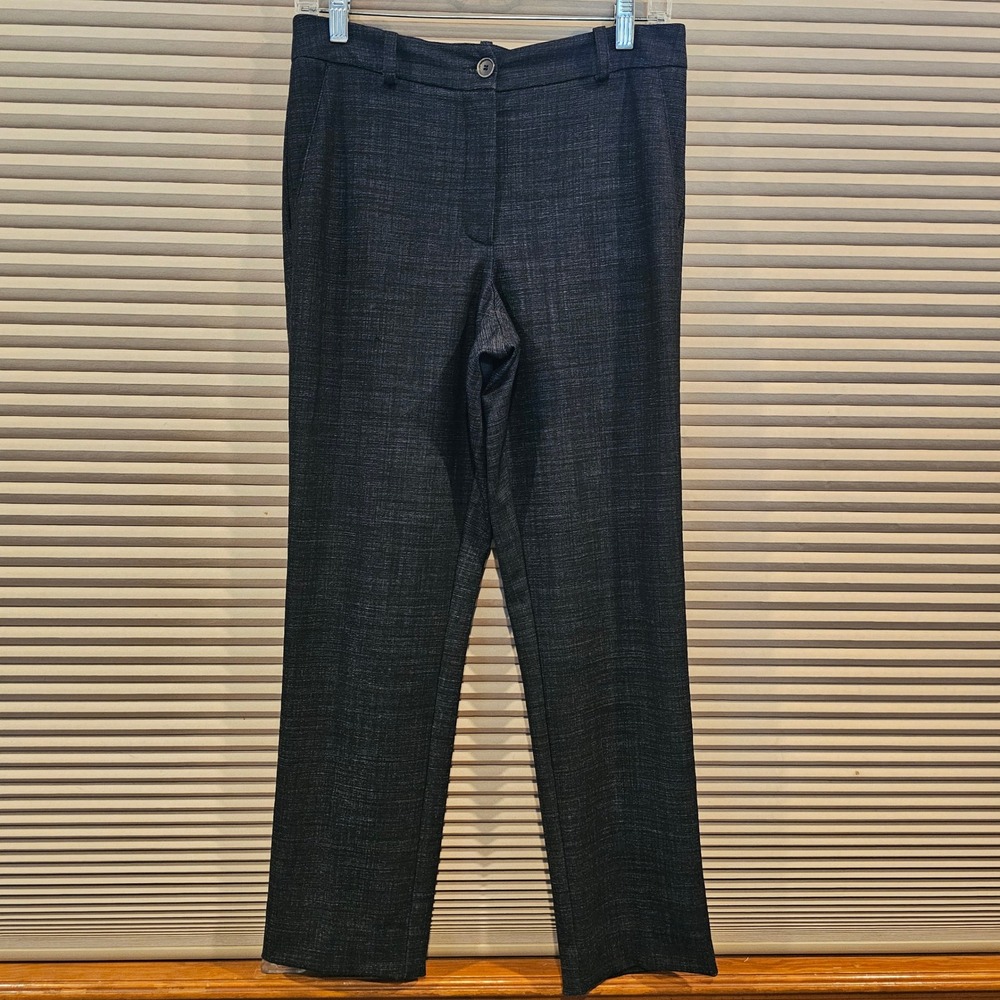 Annette Gortz Edno Charcoal Black Virgin Wool Blend Straight Leg Pants 36/US 6‎